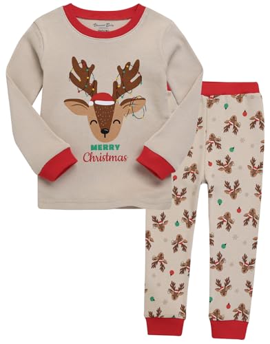 VAENAIT BABY Kids Toddler Junior Christmas X-mas Sleepwear Pajamas 2Pcs Set Reindeer JS