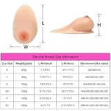 Silikonowe Protezy Piersi Samoprzylepne Wkładki Do Biustonosza Pomoc W Rekonwalescencji Po Mastektomii Cosplay(600g/pair, Nude)