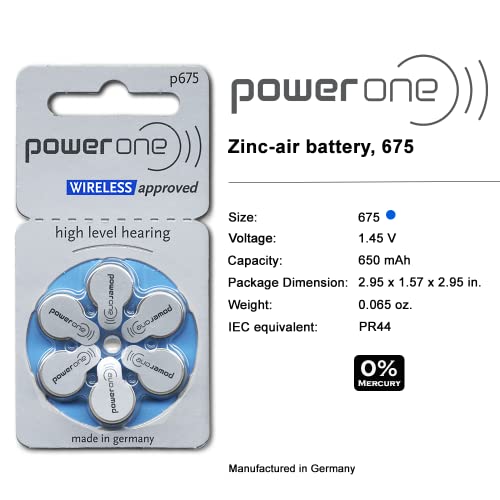 Power One Size 675 Hearing Aid Batteries (120) #TOP2