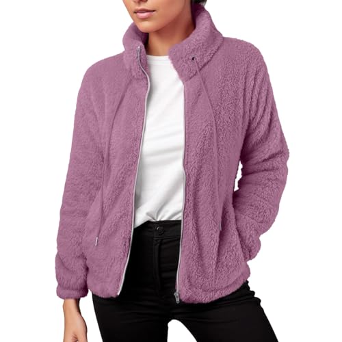 Vestes polaires décontractées femmes avec boutons, manteau chaud ample en peluche