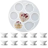 Round Flower Phone Grip Silicone Molds Love Shape Epoxy Resin Molds for DIY Customizable Phone Grip with 10 Pcs Sublimation Blanks Holders Cute Flower Design for Resin Jewelry Case Decor (Round)