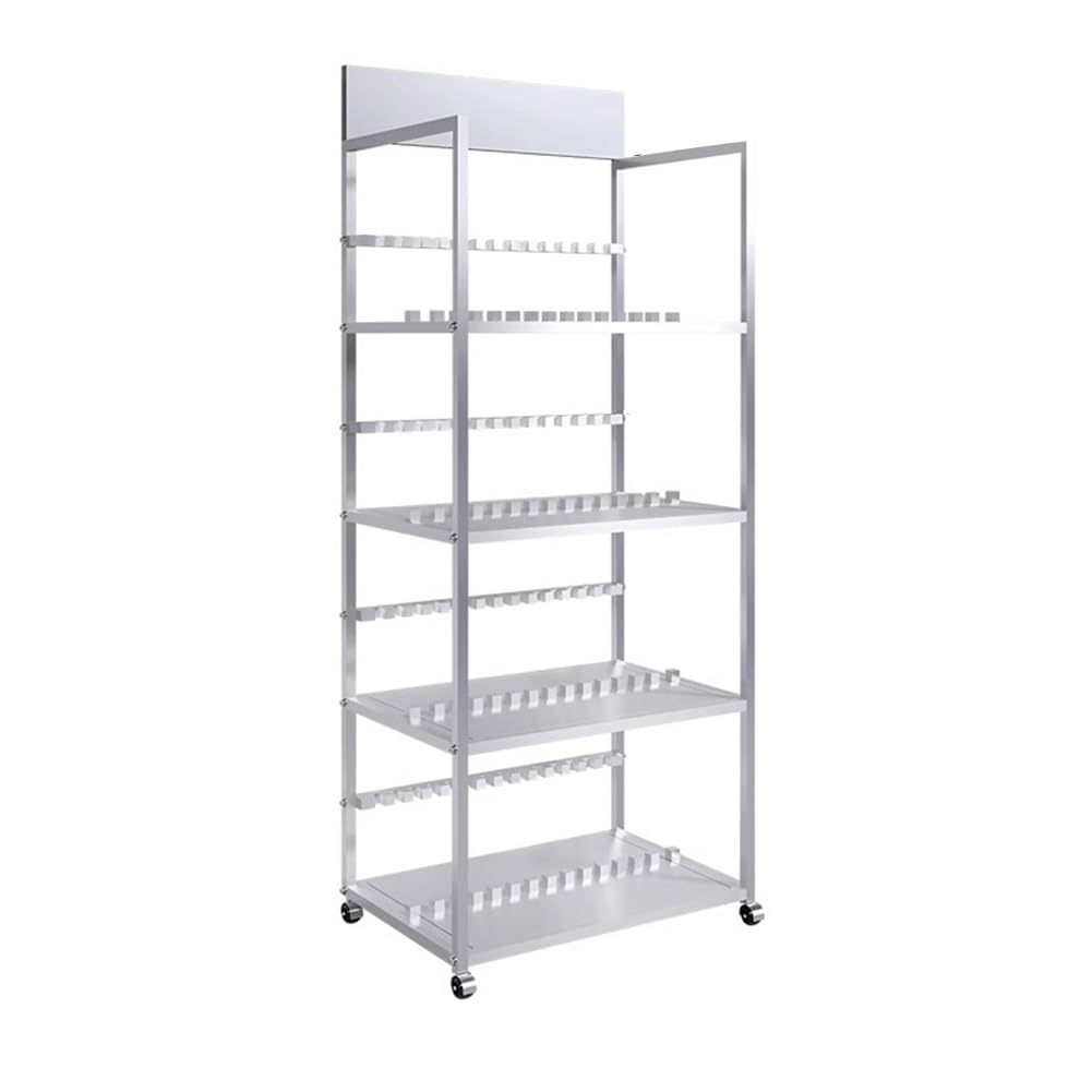 YNBSHGAA Ceramic Tile Display Rack with Wheels, Portable for Retail Exhibitions, Durable Holder Stand for Stores Studios,Grey-60x35x155 cm