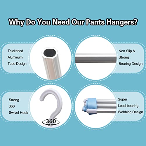 2 Pack Pants-Hangers,Closet-Organizers-And-Storage Space Saving Hangers For College-Dorm-Room-Essentials,Non Slip Wardrobe-Closet-Organizer Alloy Magic Pants Jeans Trousers Towels Scarf Clothes Hanger #TOP5