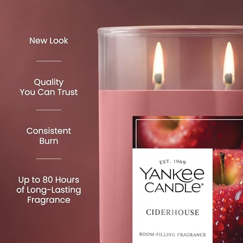 Image of Yankee Candle Large Tumbler Scented Candle with up to 80 Hour Burn Time, Premium Plant Wax Blend for Consistent Burn, 20 oz Tumbler Candle with Room Filling Fragrance, Ciderhouse