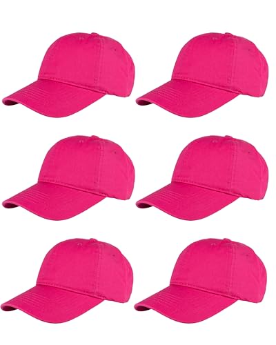 Image of Gelante Cotton Twill Washed Unstructure Baseball Cap - Adjustable Blank Hat for Men Women - Wholesale Bulk Lot of 6 Pack