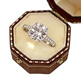 925 Sterling Silver Shiny Full Diamond Ring Cocktail ring Round perfect cut Cubic Zirconia Promise Rings CZ Single Row Diamond Ring Eternity Engagement Wedding Band Ring for women TZ.62 (US Code 7)