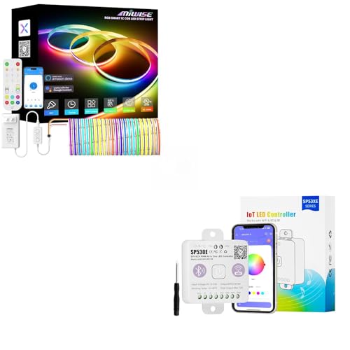 Tira LED MIWISE RGB Smart IC COB 20ft con Control APP miniatura 1