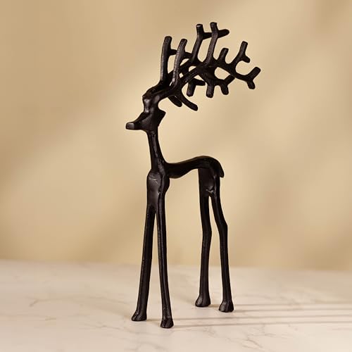 Marco Paul - Figura de ciervo de metal independiente de 30 cm, decoración navideña para centro de mesa, mantel o ventana, figura moderna de Navidad para decoración del hogar