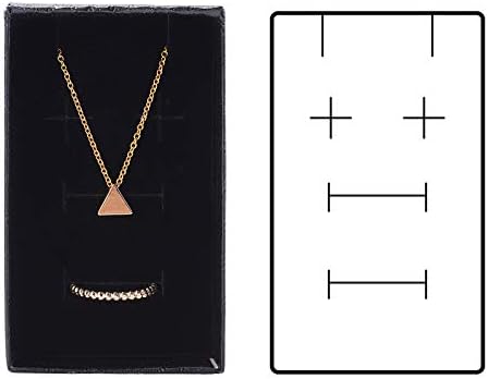 BENECREAT 24 Pack Diamond Pattern Cardboard Jewelry Boxes 8x5x3cm, Rectangle Ring Earring Necklace Gift Boxes with Sponge Insert for Valentine's Day, Anniversaries, Weddings, Birthdays