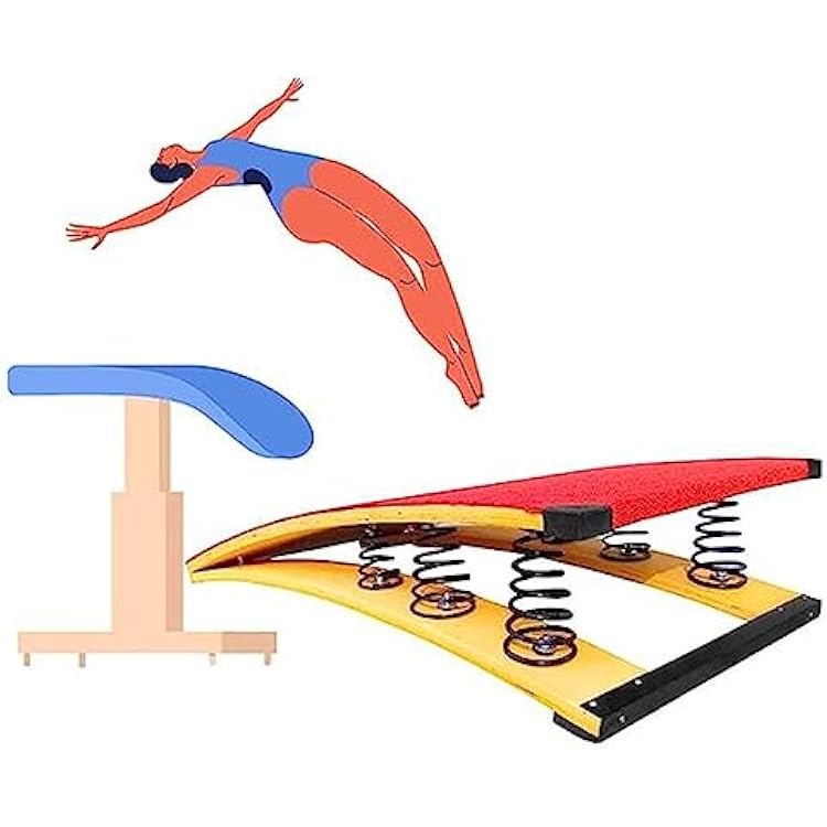 Adult Gymnastics Springboard, Heavy Duty Pro Curved Spring Board Elastic Ramp, Sport Equipment for Vaulting Training orTeens Backflip High Jump