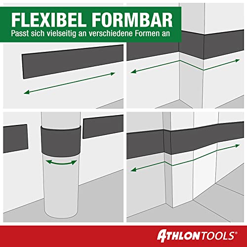 ATHLON TOOLS 2X Auto-Türkantenschutz FlexProtect - je 2 m lang - Extra Dicker Türkantenschoner, selbstklebend, wasserabweisend (grau)