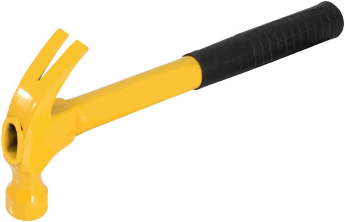 Multi-purpose Integrated Claw Hammer for Carpenter, 0.8 Lb Steel Handle Nailing Hammer with Anti-skid Grip, Woodworking Nail Removal Tool for Home and Workshop Use