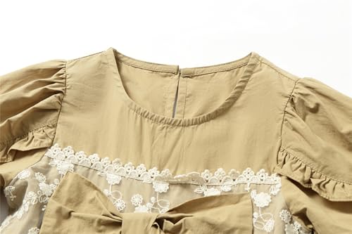 Mud Kingdom Girls Dress with Bow Ruffle Lace with Flutter Sleeves Summer Dresses3