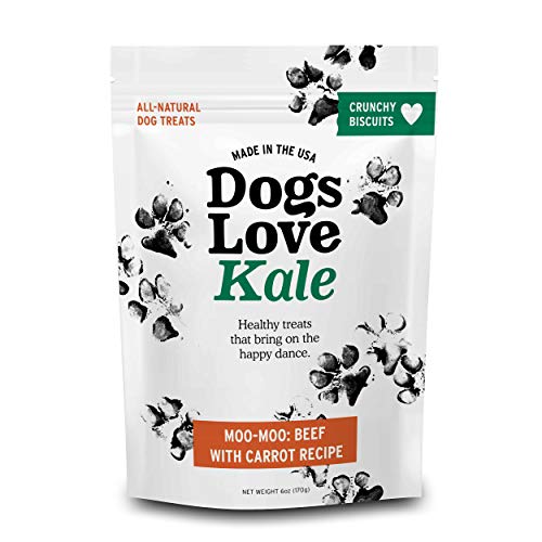 Luv Tails Dogs Love Us Kale Dog Treats, Crunchy Pet Snacks, Wheat Soy And Gluten-Free, Moo Moo- Beef Carrot Recipe, 6 Oz. Bag (Dlk-00017) #TOP23