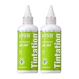 Red by Kiss Tintation Semi-Permanent Hair Color, Aloe Vera Water Based, Argan Oil, Olive Oil, Collagen & Keratin, Long-Lasting Color Dye (Lime Light, 2 Pack, 5 FL Oz)
