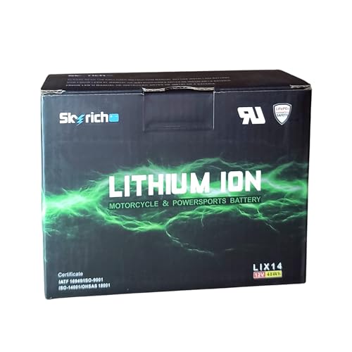 Bateria SkyRich Lítio – LIX14 – CCA 200A (CTX9L-BS / YT9B-BS / YTX12-BS / YTX14-BS)