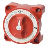 Blue Sea Systems e-Series Battery Switch Single Circuit, On/ Off, 48V DC, 350 A, Red, 9003e