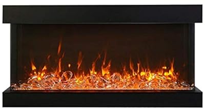 Amantii Tru-View Series XL Deep Built-in 3-Sided Electric Fireplace (60-TRU-VIEW-XL-FI-109-Diamond), 60-Inch, Ice Media