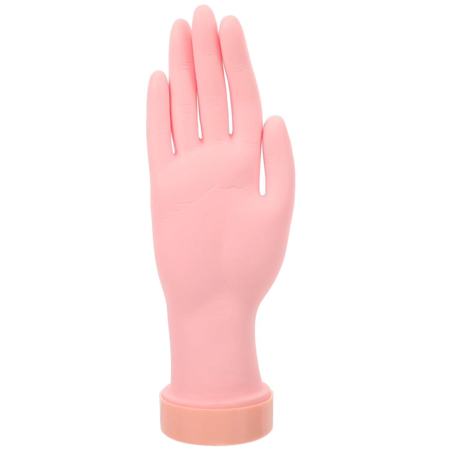 Reusable Bendable Manicure Practice Hand Model for Nail Art Training Right Artificial Nail Practice Hand with Stand for Beginners and Technicians