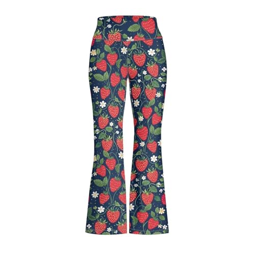 Girls Flare Leggings Floral Print Soft Pants High Waist Flare Pants 5-14 Year