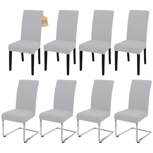 SUKAIKEQA Dehnbarer Stuhlbezug, Hochstuhlbezug, Bürostuhlbezug, (Satz 4/6/8 Stück mit Rückenlehne), geeignet für Wohnzimmer, Küche, Party und Hotel