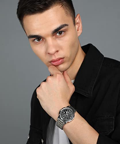 Matrix-Black-Blue-White-Dial-Day-Date-Functioning-Stainless-Steel-Strap-Analog-Watch-for-Men-Women