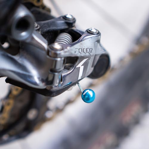 Tidevib Lot de 4 embouts de câble en alliage d'aluminium pour vélo avec installation, viroles à visser et lignes de frein, empêche l'effilochage, ensemble multicolore – vue 4
