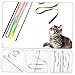 Ipetboom 6pcs Funny Cat Teaser Wands Interactive Cat Training Toys Bright Rainbow Colors for Indoor Play