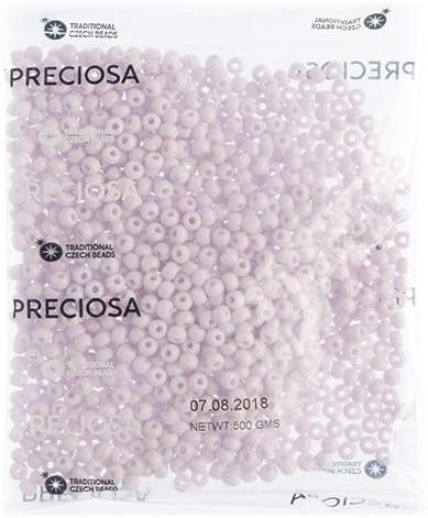 Czech Glass Seed Beads 2/0 (6.1mm Diameter) Opaque Natural Pink DIY Jewelry Making Beads - 250g Bulk Bag by Preciosa (Jablonex)