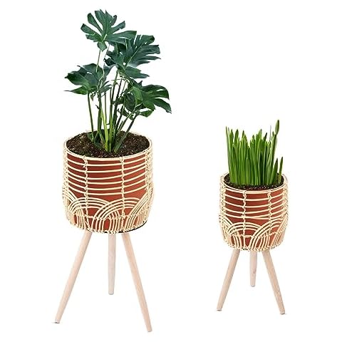 Navaris Support Plantes en Rotin Cover