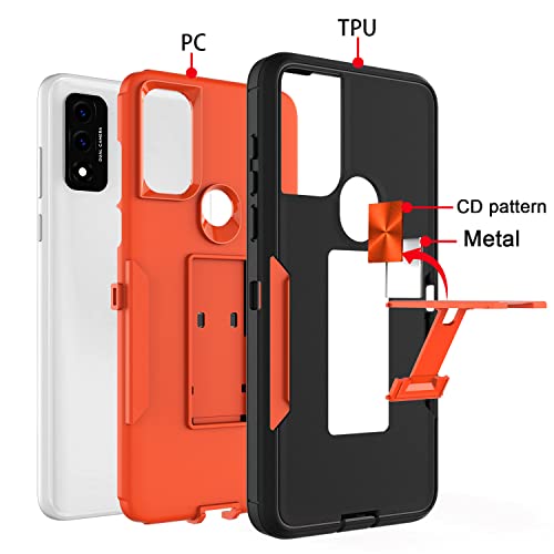 Compatible With Cricket Icon 3 Case (3Rd Version), At&T Motivate 2 (2Nd) Case, Cricket Splendor Case With 2 Pack Screen Protector,Built Kickstand, Heavy Duty Protective For Icon 3 Phone Case Orange #TOP6