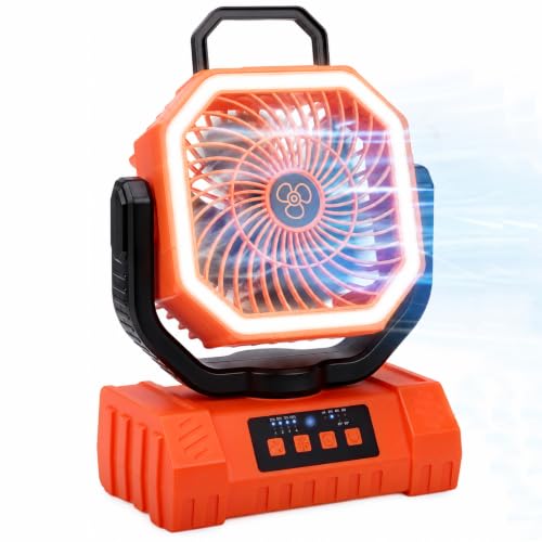 fygurso Camping Fan Rechargeable, Portable Oscillating Tent Fan 20000mAh
