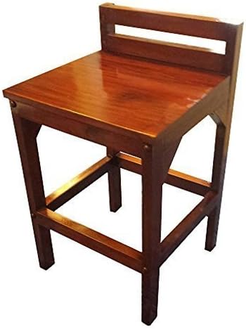 Urnporium Solid Mahogany Low Back Durable Solid Wood Counter Stool, 29 mAh