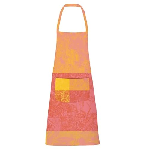 Garnier-Thiebaut, Mille Esprit Jardin, Chatoyant French Jacquard Tablecloth, 100% Coated Cotton, 69" Round #TOP5