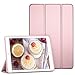 DTTO Case for iPad 7th Generation Case iPad 10.2 Case 2019, Ultra Lightweight Slim Protective Soft Back Cover Smart Trifold Stand [Auto Sleep/Wake], Rose Gold