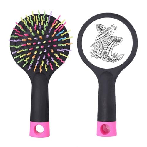 Brosse à cheveux démêlante à coussin d'air imprimé poisson porte-bonheur