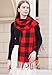 Wander Agio Women's Fashion Long Shawl Winter Warm Lattice Large Scarf Small Plaid Red Black