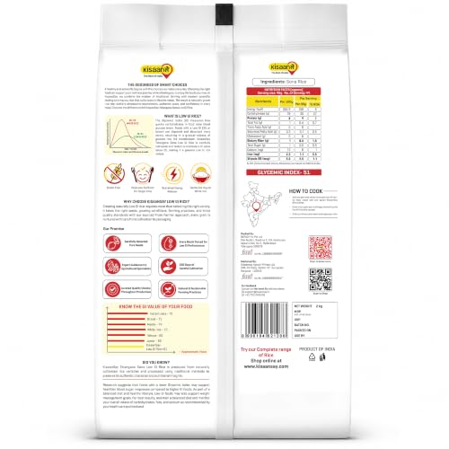 Image of KisaanSay Sugar Control Rice- Telangana Sona Rice (2 KG) | Lab Tested Low Glycemic| Diabetes-Friendly | Unpolished | High in Fiber & Nutrients | Traditionally Milled | Lightweight & Non-Sticky | supports healthy weight & blood sugar