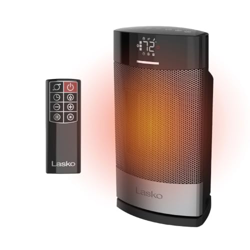 Lasko 12" Ellipse Ceramic Tabletop Space Heater - Remote - Black - CD12950 - image 1