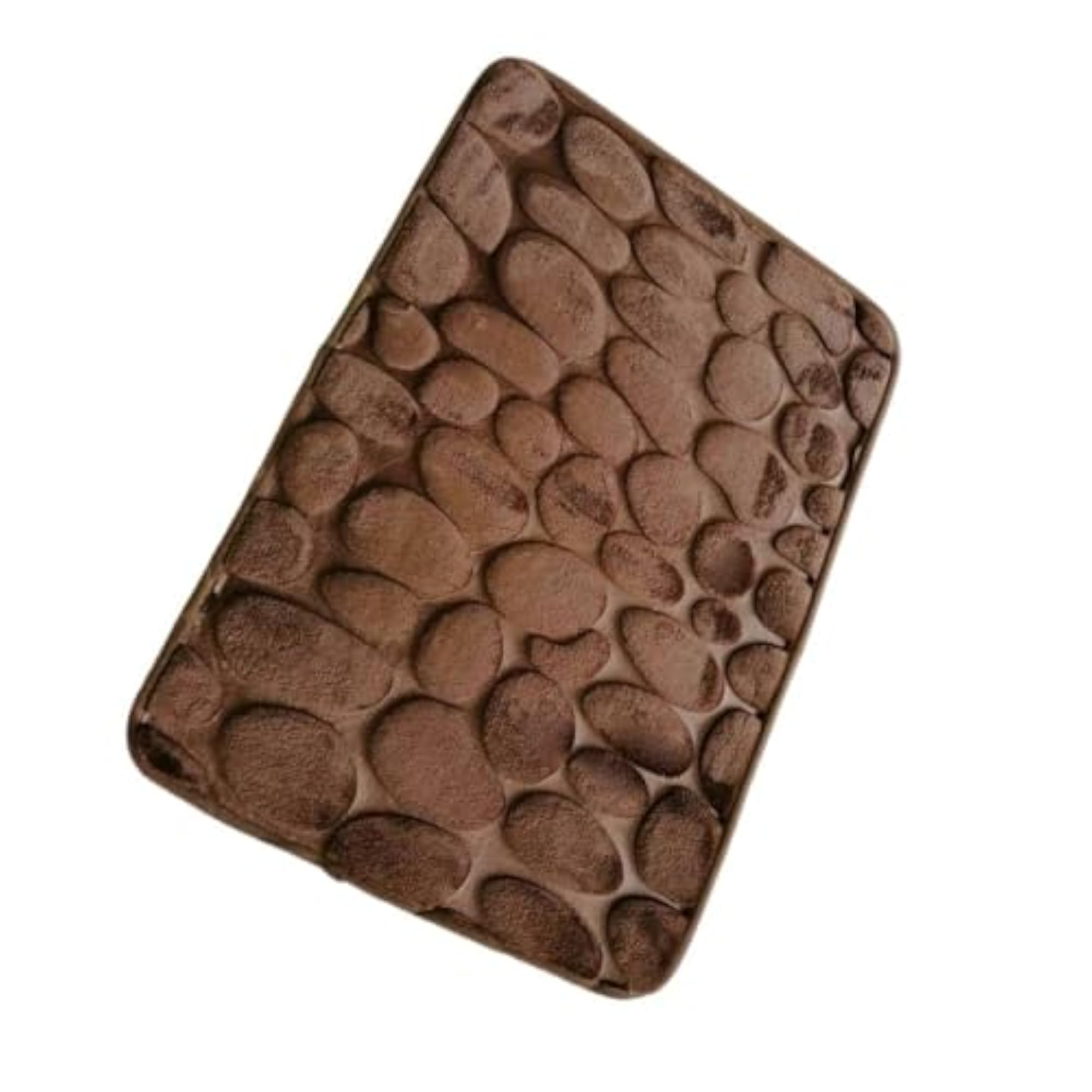 3D Effect Cobblestone Embossed Floor Rug for Bathroom