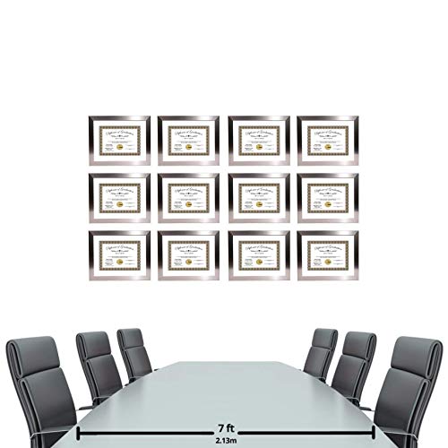 Creative Picture Frames Stainless Steel Finish Document Frame Displays 8.5" By 11" With Mat Or 11" By 14" Without Mat Includes Stand & Wall Hanger #TOP5