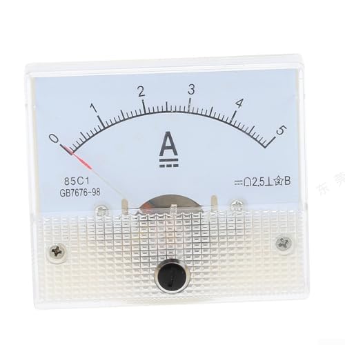 Analog Voltmeter and Ammeter Panel Meter 85C1, DC Measurement Ranges 0 30V 0 50V and 0 5A to 0 50A Current, Transparent Display with Fine Adjustment for Precise Readings (0-5A)