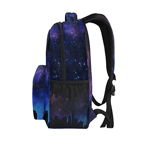 Aangepaste Mode Causale Stad Silhouet Galaxy Prints Rugzakken Meisjes Jongens Schooltassen Schouders Tas Reizen… - Afbeelding 5