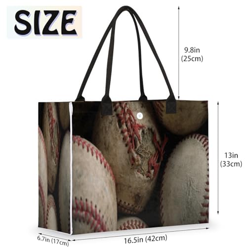 Vintage Baseballs Tote Bag for Women Large Beach Bag Reusable Grocery Bags Tote Bag for Work Shopping Travel Beach2