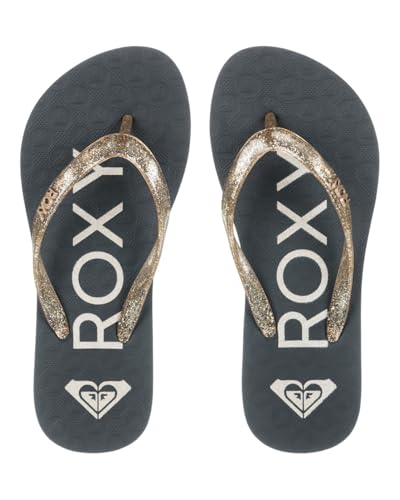 Roxy Sandales Viva Sparkle pour fille, Black M Gold, 28 EU