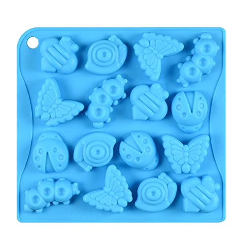 Wishesmar Moldes De Chocolates De Silicona Forma De Varios Insecto Mariposa - 16 Cavidades Antiadherente Reutilizable Molde De Silicone Para Caramelo, Dulces, Decoración De Pasteles