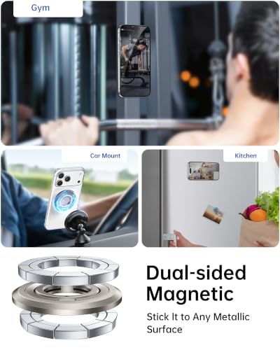 Image of SYNCWIRE Magnetic Phone Ring Holder, for MagSafe Phone Grip Stand Kickstand | 360 Rotation, Double-Sided Magnet, Cell Phone Grip Finger Holder, for iPhone 17 16 15 14 13 12 Pro Max, MagSafe Accessories