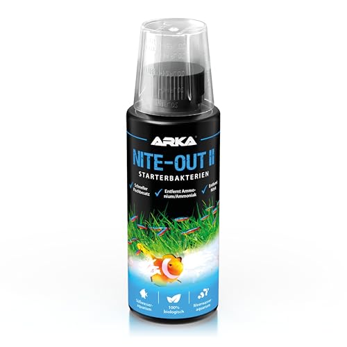Starterbakterien Aquarium 118 ml – ideal bei Neustart, Wasserwechsel & Fischbesatz – reduziert Ammonium & Nitrit schnell – biologisch, sofort aktiv & sicher für alle Fische – ARKA Nite-Out II