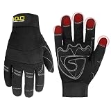 HANDLANDY Work Gloves for Men & Women, Utility Mechanic Working Gloves Touch Screen, Flexible Breathable Gardening Gloves for Yard Maintenance (Medium, 1 Pair)