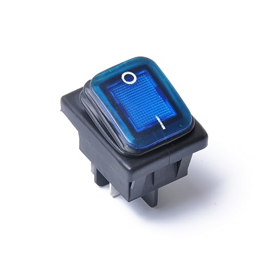 MUELODSIC 12V Rocker Toggle Switch Pin Off for Boat with Blue LED Light Reliable Toggle Switch for Automobiles and Applications